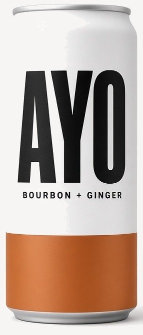 White can. Ayo. Bourbon and ginger. Copper band.